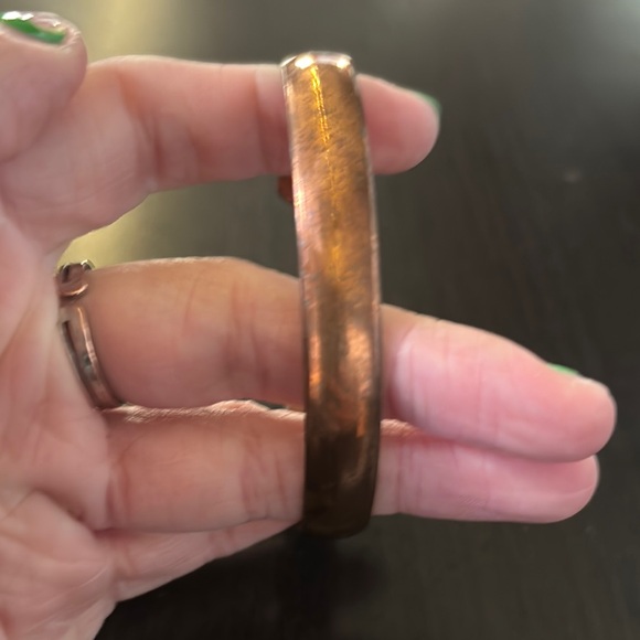 Brown Minimalist Copper Cuff Bracelet - Picture 2 of 7